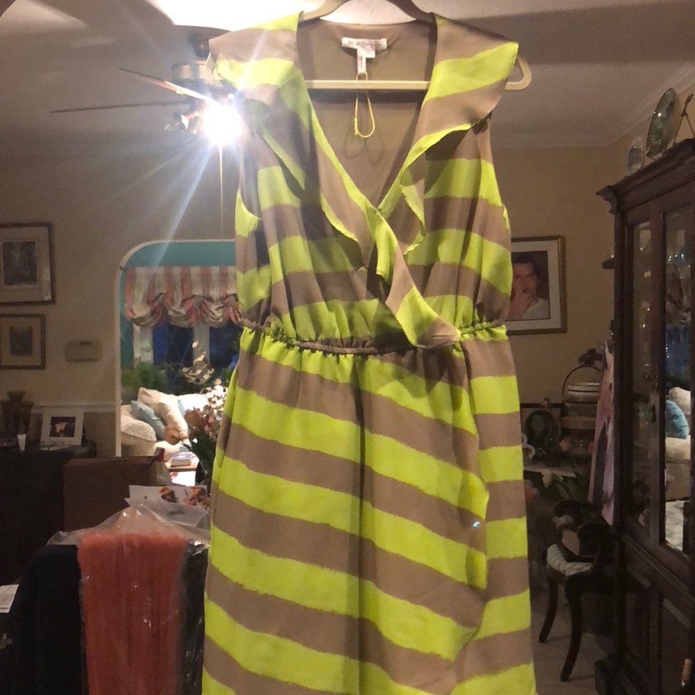BCBGeneration Ruffle Striped Dress